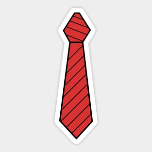 Red Tie Striped Design Toon Wearable Art Sticker